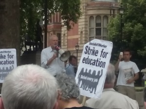 Jeremy Corbyn addresses the Rally 